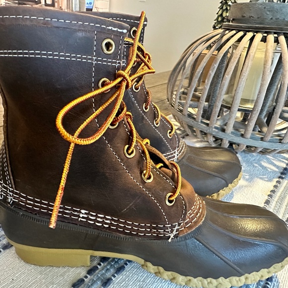 L.L.Bean Bean Boots – Size 8 Brown Leather Duck Boots, Waterproof, New - Picture 6 of 10